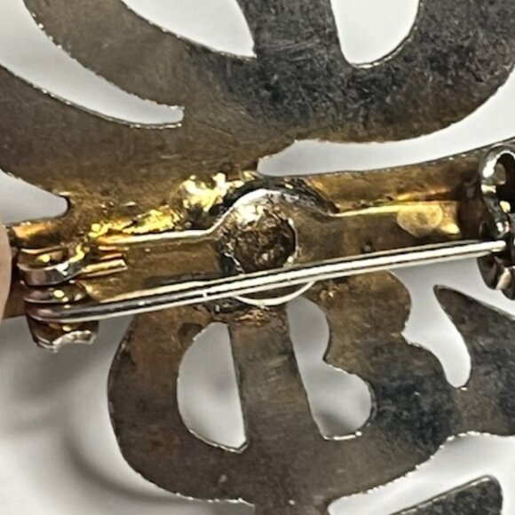 VTG Silver Tone Metal Chinese Characters "Shou" Longevity Luck Brooch Pin 1.75" - Picture 5 of 10